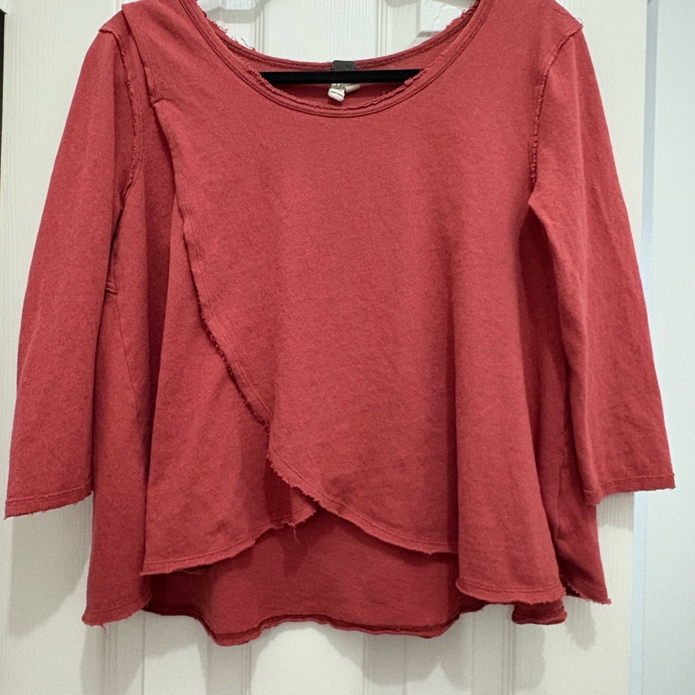 We The Free Rustic Red Layered Long Sleeve Top XS Small